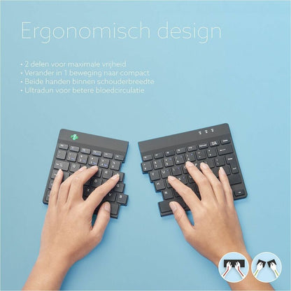 R-Go Tools Split Ergonomic,Wired Keyboard Qwerty Black