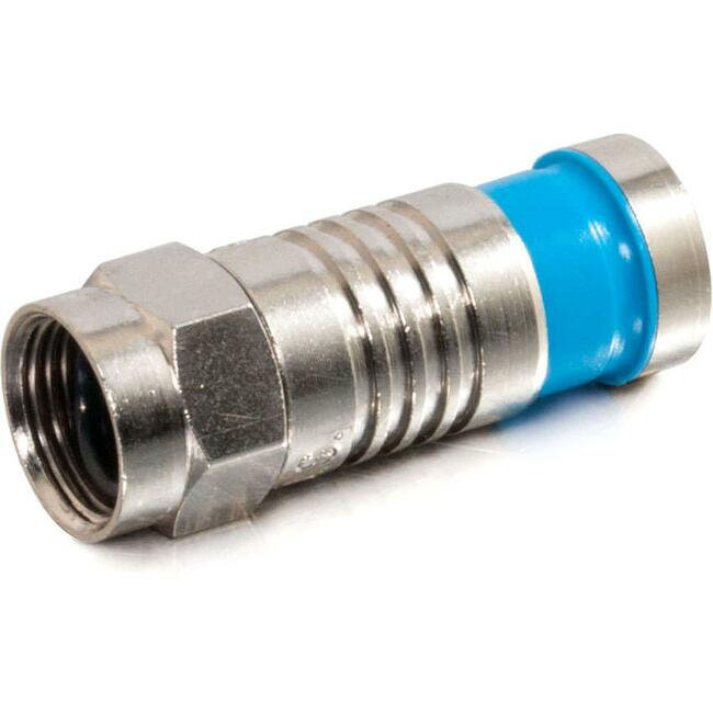 Rg6 Quad Compression F-Type Connector With O-Ring - 50Pk