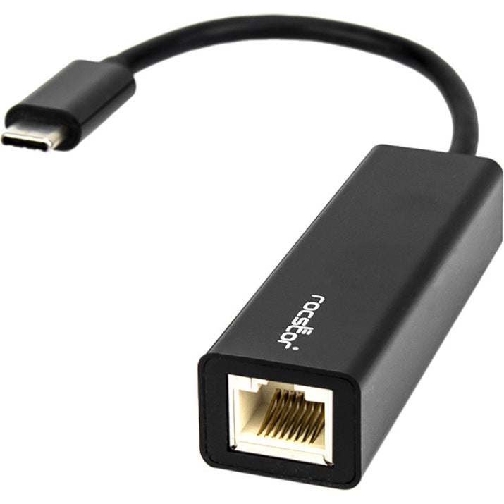 Rocstor Premium Usb-C To Gigabit Network Adapter - Usb Type-C To Gigabit Ethernet 10/100/1000 Adapter - Compatible With Mac & Pc - Plug & Play (No Drivers Needed) - Black - Usb 3.1 - 1 Port(S) - 1 - Twisted Pair With Native Driver Support