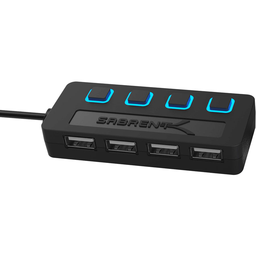 Sabrent 4-Port Usb 2.0 Hub With Power Switches | Black