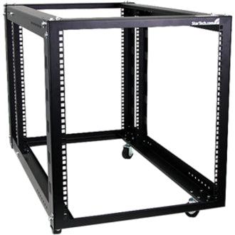 Startech.Com 12U 4 Post Server Equipment Open Frame Rack Cabinet W/ Adjustable Posts & Casters