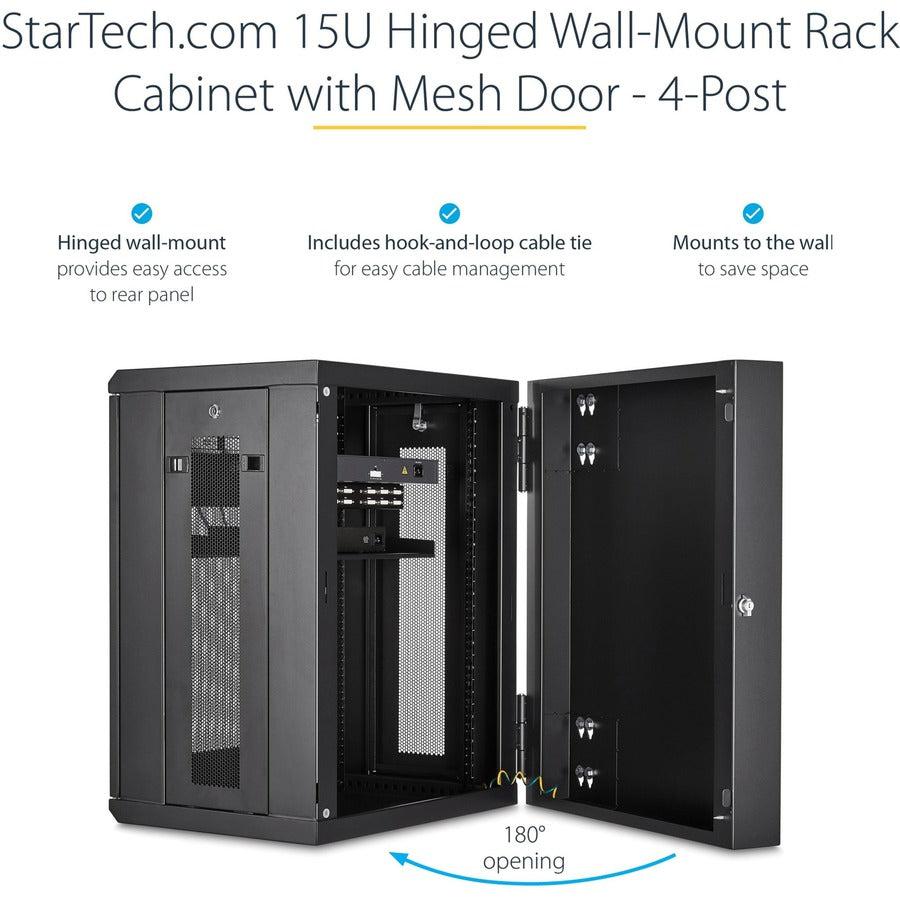 Startech.Com 15U 19" Wall Mount Network Cabinet - 16" Deep Hinged Locking It Network Switch Depth