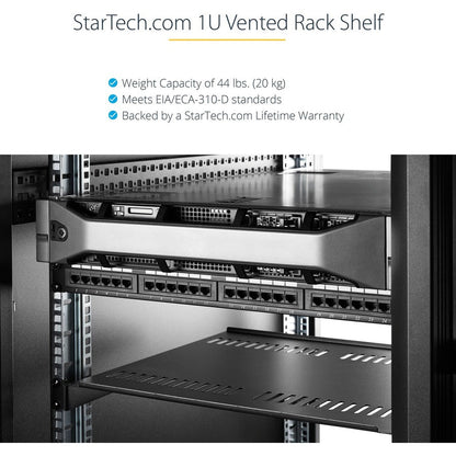 Startech.Com 1U Server Rack Shelf - Universal Vented Rack Mount Cantilever Tray For 19" Network Cabshelf1U7V