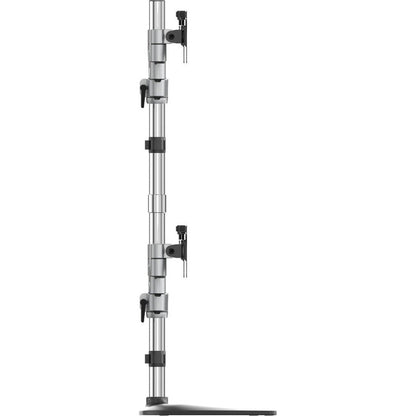 Startech.Com Desktop Quad Monitor Stand - Ergonomic Vesa 4 Monitor Arm (2X2) Up To 32" - Free Standing Articulating Universal Pole Mount - Height Adjustable/Tilt/Swivel/Rotate - Silver