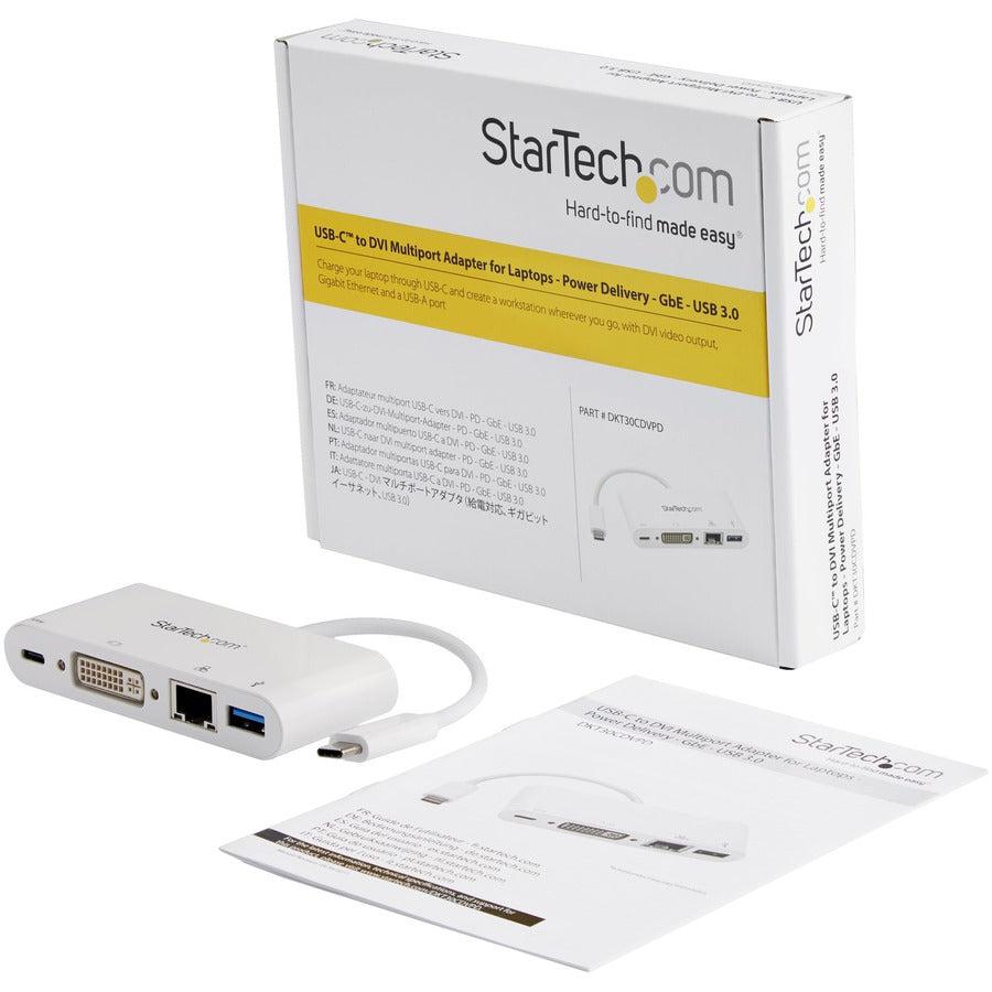 Startech.Com Usb C Multiport Adapter - Usb-C To Dvi-D (Digital) Video Adapter With 60W Power