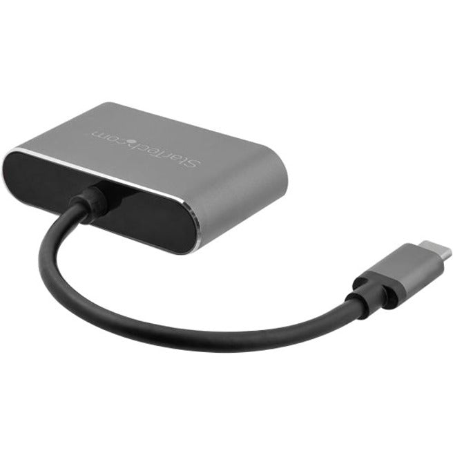 Startech.Com Usb-C To Vga And Hdmi Adapter - 2-In-1 - 4K 30Hz - Space Gray