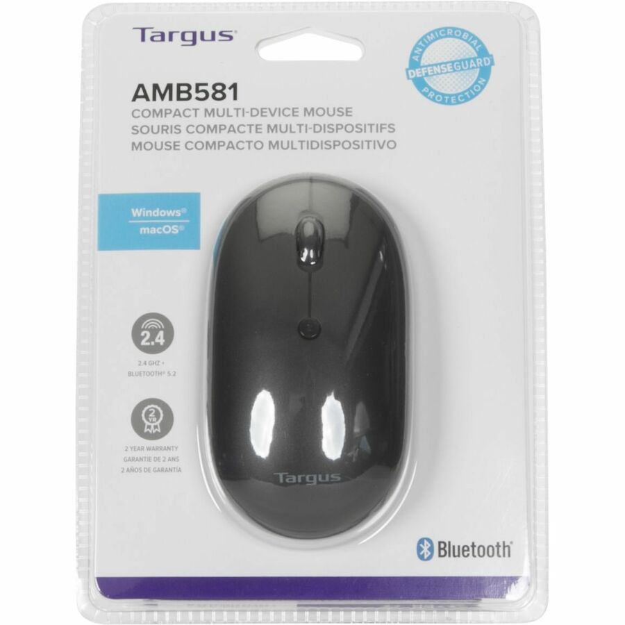 Targus Amb581Gl Mouse Ambidextrous Rf Wireless+Bluetooth