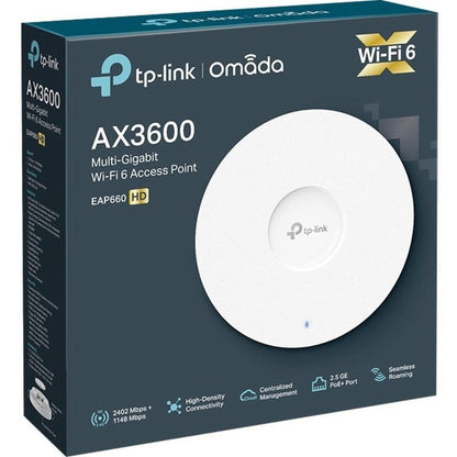 Tp-Link Eap660 Hd - Omada Wifi 6 Ax3600 Wireless 2.5G Access Point For High-Density Deployment - Limited Lifetime Warranty EAP660 HD