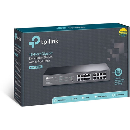 Tp-Link Tl-Sg1016Pe - 16-Port Gigabit Easy Smart Poe Switch With 8-Port Poe+ - Limited Lifetime Protection