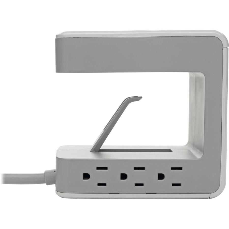 Tripp Lite 6-Outlet Surge Protector W/2 Usb-A (2.4A Shared) & 1 Usb-C (3A) - 8 Ft. Cord, 1080 Joules, Desk Clamp