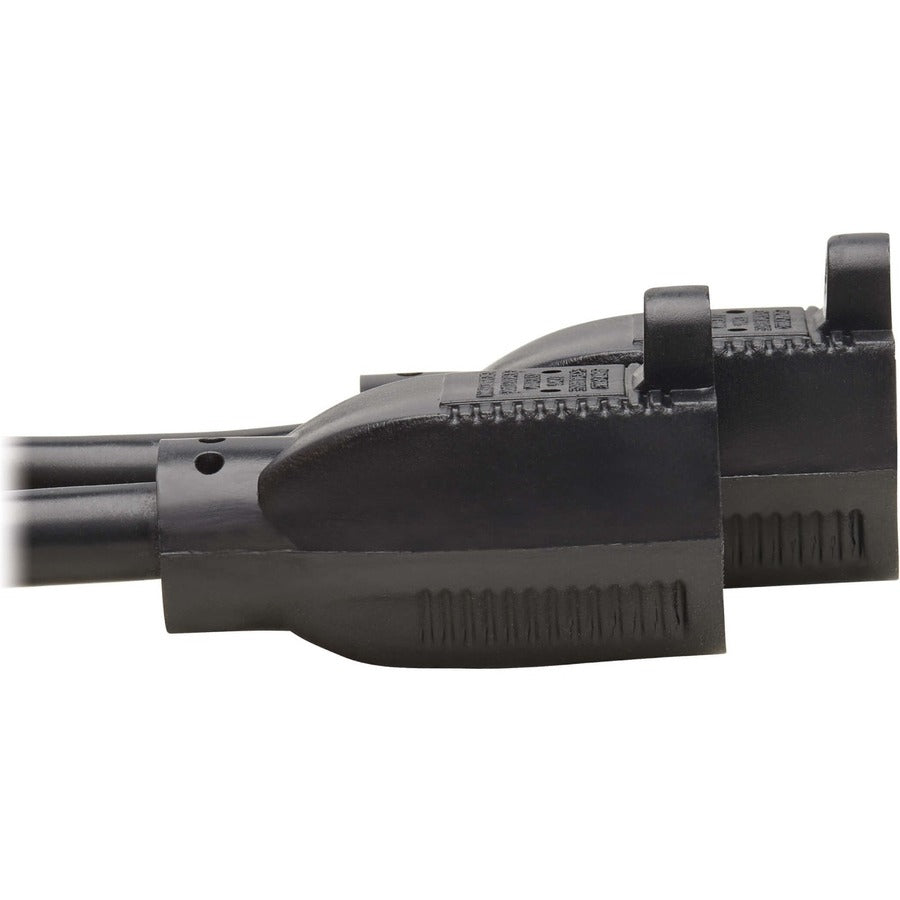 Tripp Lite Extension Cord Y Splitter, Nema 5-15P To 2X Nema 5-15R - Heavy Duty, 15A, 120V, 14 Awg, 1 Ft. (0.3 M), Black