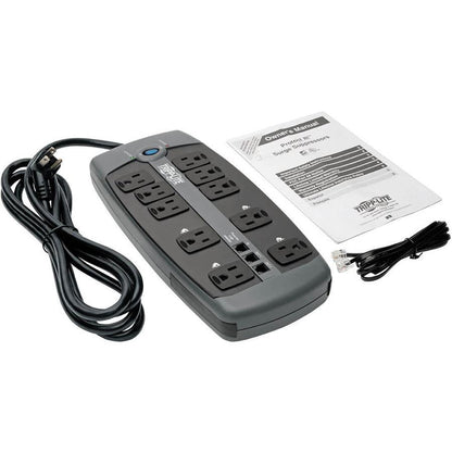Tripp Lite Protect It! 10-Outlet Surge Protector, 8-Ft, Cord, 2395 Joules, Tel/Modem Protection