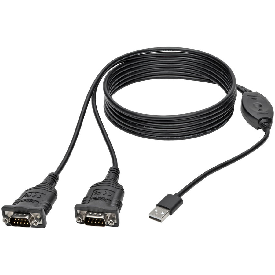 Tripp Lite U209-006-2 2-Port Usb To Db9 Serial Ftdi Adapter Cable With Com Retention (M/M), 6 Ft. (1.83 M)