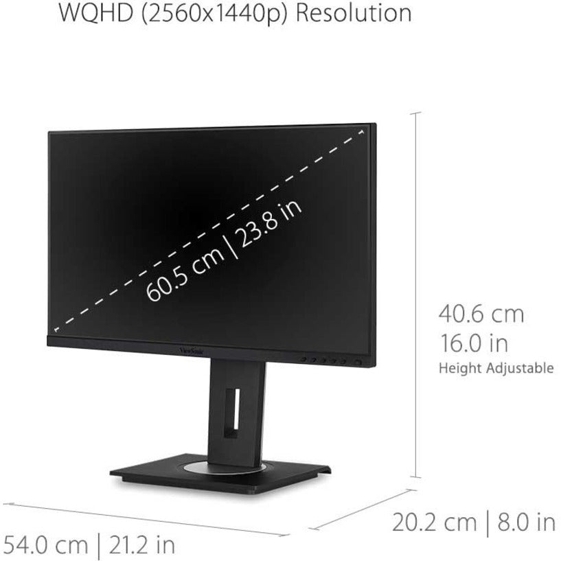 Viewsonic Vg Series Vg2455-2K Led Display 61 Cm (24") 2560 X 1440 Pixels Quad Hd Black