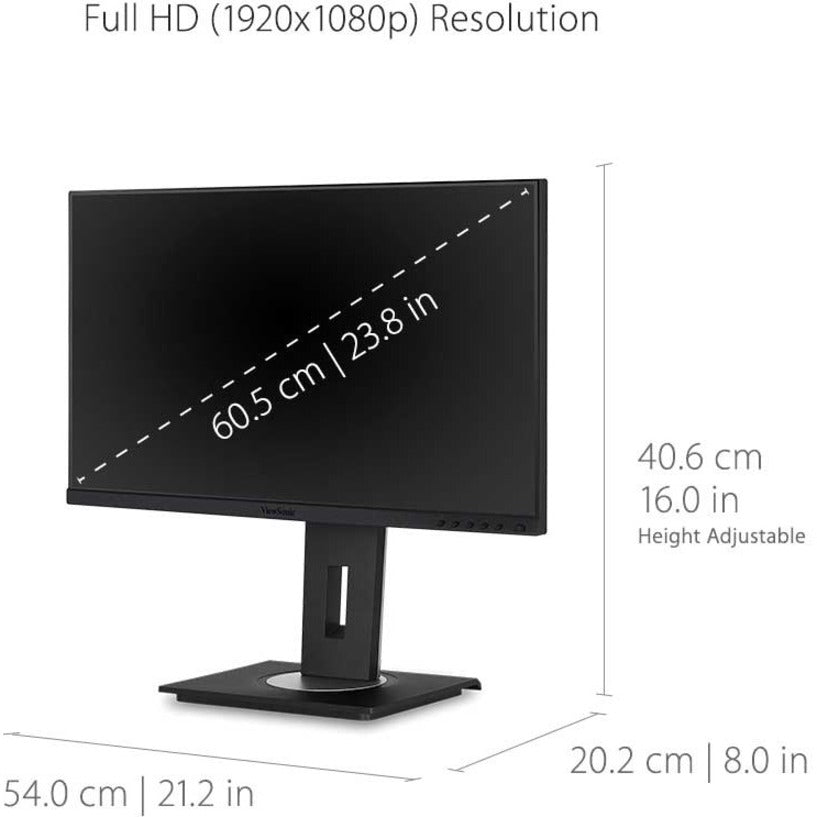 Viewsonic Vg Series Vg2455 Led Display 60.5 Cm (23.8") 1920 X 1080 Pixels Full Hd Black
