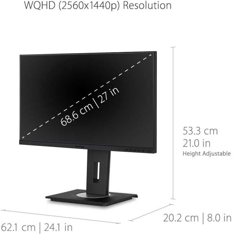 Viewsonic Vg Series Vg2755-2K Led Display 68.6 Cm (27") 2560 X 1440 Pixels Quad Hd Black