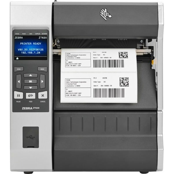 Zebra Zt620 Industrial Direct Thermal/Thermal Transfer Printer - Monochrome - Label Print - Ethernet - Usb - Serial - Bluetooth Zt62063-T110100Z
