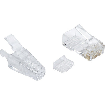 100Pk Cat6A Modular Rj-45 Plugs,W/Boots Solid/Stranded Utp