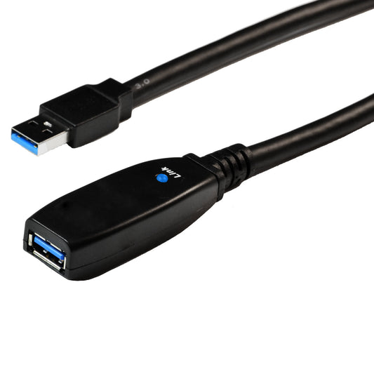 50Ft 15M Usb3 Extension Cable,With Extension Booster Black