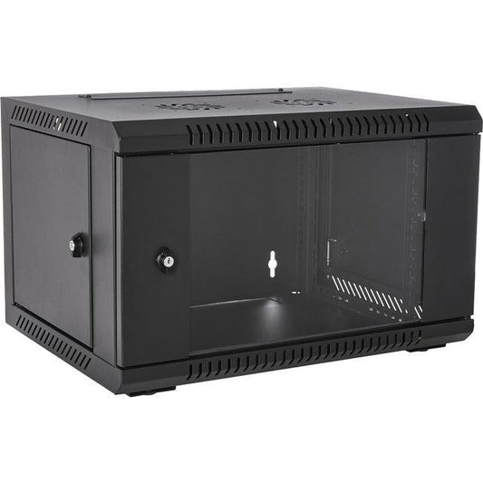 6U Rack Wall Mount Enclosure,Locking Glass Doors 450Mm