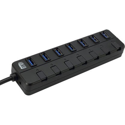 7Port Usb 3.0 Hub W/Pwr Adapter,Power On/Off Switches Per Port