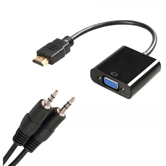 8In Hdmi To Vga Male Female,With Audio Adapter Converter 1080P