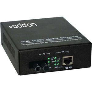Addon 10/100/1000Base-Tx(Rj-45) To 1000Base-Bxu(St) Bidi Smf 1310Nm/1550Nm 20Km Poe Media Converter