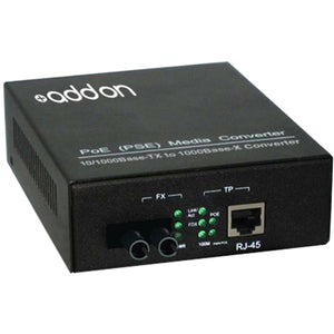 Addon 10/100/1000Base-Tx(Rj-45) To 1000Base-Lx(St) Smf 1310Nm 10Km Poe Media Converter