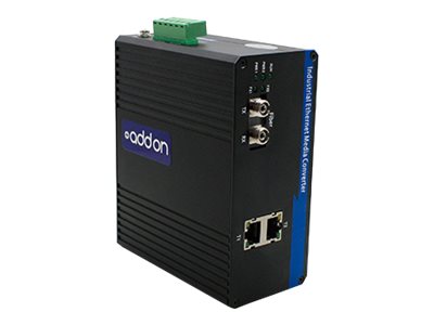 Addon 2 10/100Base-Tx(Rj-45) To 1 100Base-Lx(Fc) Smf 1310Nm 20Km Industrial Media Converter Switch