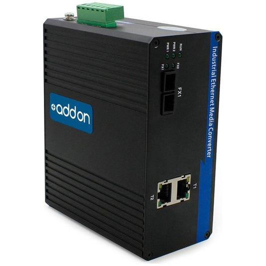 Addon 2 10/100Base-Tx(Rj-45) To 1 100Base-Lx(Sc) Smf 1310Nm 20Km Industrial Media Converter Switch