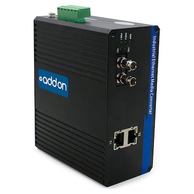 Addon 2 10/100Base-Tx(Rj-45) To 1 100Base-Lx(St) Smf 1310Nm 20Km Industrial Media Converter Switch