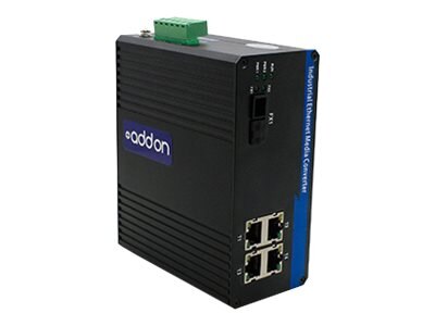 Addon 4 10/100/1000Base-Tx(Rj-45) To 1 1000Base-Bxd(Sc) Smf 1550Nmtx/1310Nmrx 20Km Industrial Media Converter Switch