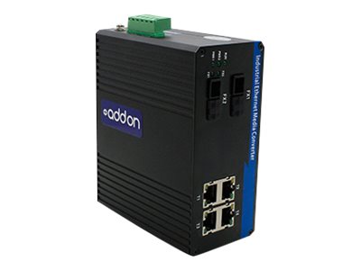 Addon 4 10/100/1000Base-Tx(Rj-45) To 2 1000Base-Bxd(Sc) Smf 1550Nmtx/1310Nmrx 20Km Industrial Media Converter Switch