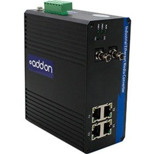 Addon 4 10/100/1000Base-Tx(Rj-45) To 2 1000Base-Bxu(St) Smf 1310Nmtx/1550Nmrx 20Km Industrial Media Converter Switch