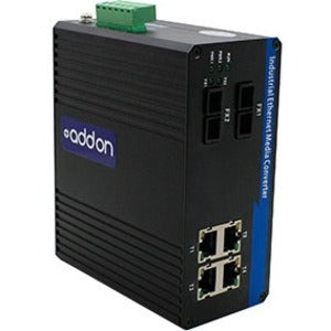 Addon 4 10/100/1000Base-Tx(Rj-45) To 2 1000Base-Sx(Sc) Mmf 850Nm 550M Industrial Media Converter Switch