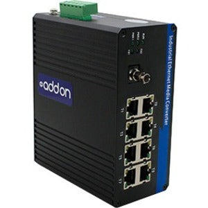 Addon 8 10/100/1000Base-Tx(Rj-45) To 1 1000Base-Bxd(St) Smf 1550Nmtx/1310Nmrx 20Km Industrial Media Converter Switch