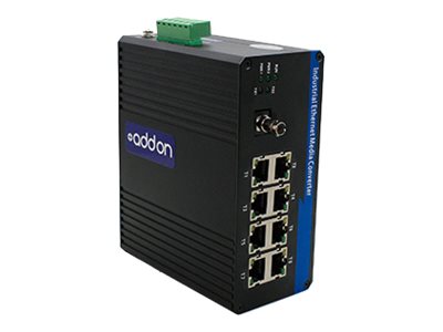 Addon 8 10/100/1000Base-Tx(Rj-45) To 1 1000Base-Bxu(St) Smf 1310Nmtx/1550Nmrx 20Km Industrial Media Converter Switch