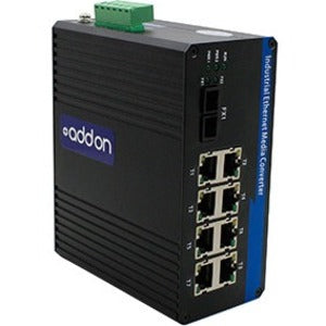 Addon 8 10/100/1000Base-Tx(Rj-45) To 1 1000Base-Lx(Fc) Smf 1310Nm 20Km Industrial Media Converter Switch