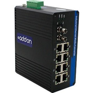 Addon 8 10/100/1000Base-Tx(Rj-45) To 1 1000Base-Lx(St) Smf 1310Nm 20Km Industrial Media Converter Switch