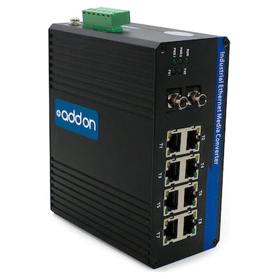 Addon 8 10/100/1000Base-Tx(Rj-45) To 2 1000Base-Sx(Fc) Mmf 850Nm 550M Industrial Media Converter Switch
