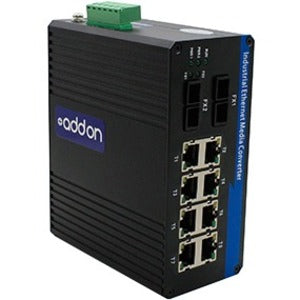 Addon 8 10/100/1000Base-Tx(Rj-45) To 2 1000Base-Sx(Sc) Mmf 850Nm 550M Industrial Media Converter Switch