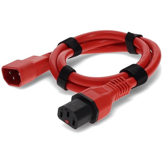 Addon Networks 3Ft C13 Female To C14 Male 14Awg 100-250V At 10A Red Power Cable