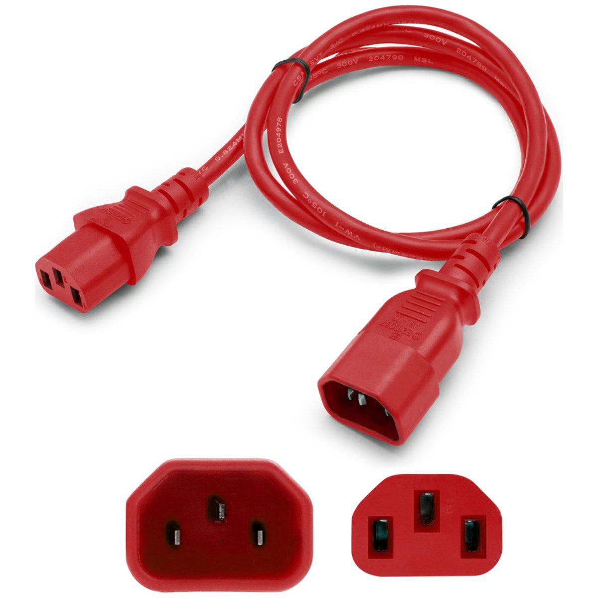 Addon Networks Add-515P2C1314Awg4Ftrd Power Cable Red 1.22 M Nema 5-15P C13 Coupler