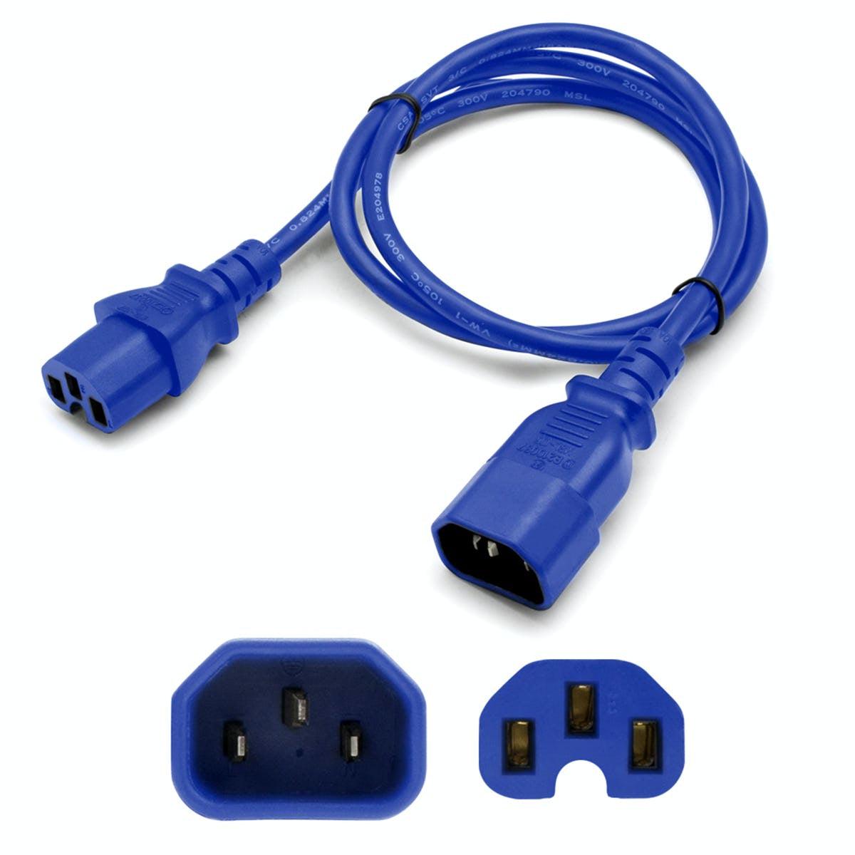 Addon Networks Add-C142C1514Awg3Ftbe Power Cable Blue 0.91 M C14 Coupler C15 Coupler