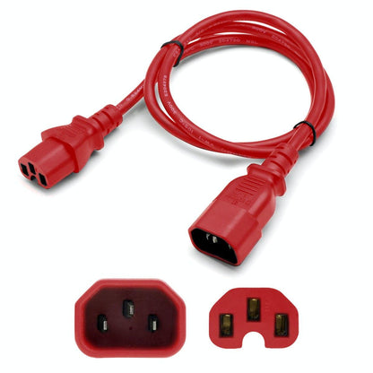 Addon Networks Add-C142C1514Awg3Ftrd Power Cable Red 0.91 M C14 Coupler C15 Coupler