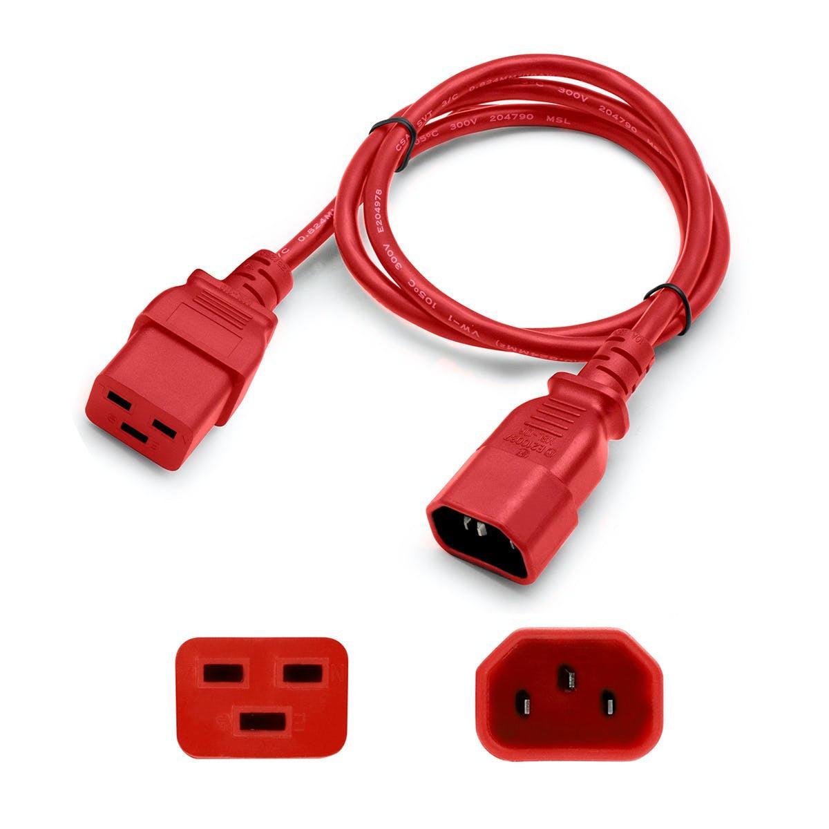 Addon Networks Add-C142C1914Awg3Ftrd Power Cable Red 0.91 M C14 Coupler C19 Coupler