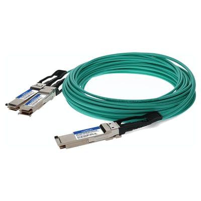 Addon Networks Q56-2Q56-200Gb-Aoc15Mlz-Ao Infiniband Cable 15 M Qsfp56 2Xqsfp56 Green, Grey