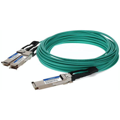 Addon Networks Q56-2Q56-200Gb-Aoc20Miblz-Ao Infiniband Cable 20 M Qsfp56 2X Qsfp56 Green