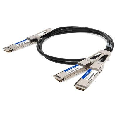 Addon Networks Qsfpdd-200G-2Qsfp28-Pdac1M-Ao Infiniband Cable 1 M 4Xqsfp28 Qsfp-Dd Black, Silver
