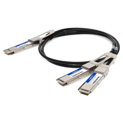 Addon Networks Qsfpdd-200G-2Qsfp28-Pdac2M-Ao Infiniband Cable 2 M 4Xqsfp28 Qsfp-Dd Black, Silver